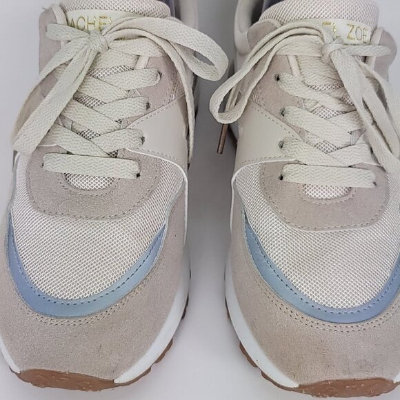 Rachel Zoe Womens 9 Tan Taupe Lace up Fashion Sneaker Cute Casual Tennis Shoe - Picture 4 of 11